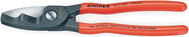 Alt view image 3 of 5 - KNIPEX 95 11 200 SBA 8" Cable Shear, Shear Cut