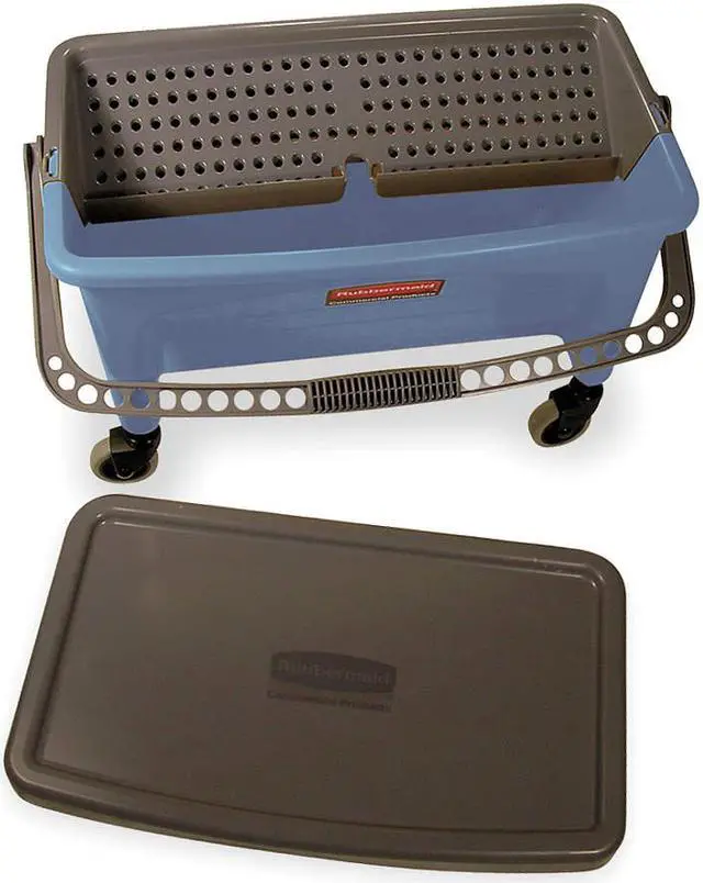 Alt view image 3 of 3 - RUBBERMAID FGQ93000BLUE Mop Bucket and Wringer,28 qt.,Blue