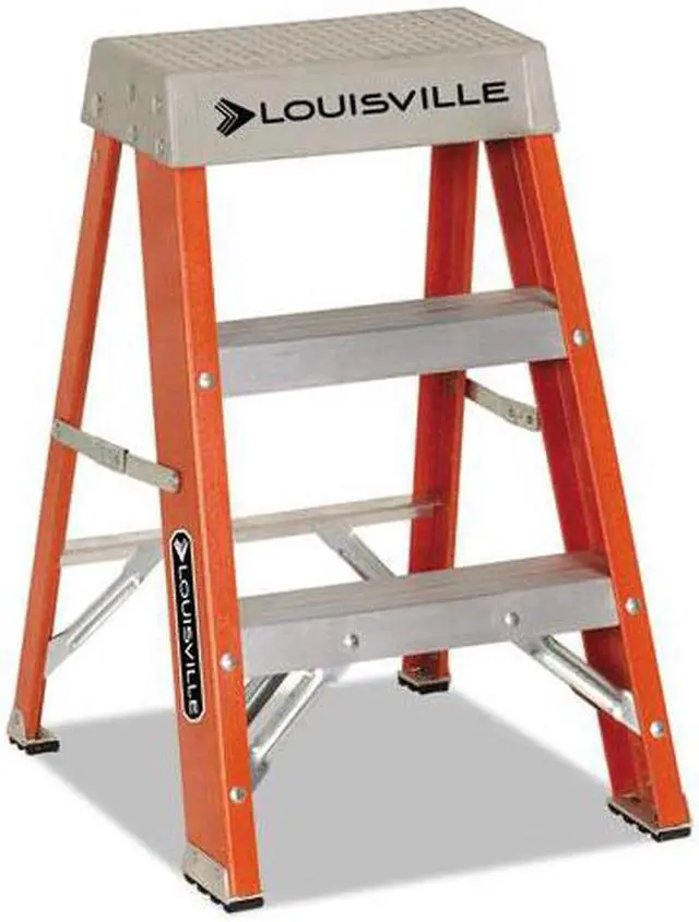 Alt view image 2 of 5 - Davidson Ladder - FS1502 - Fiberglass Heavy Duty Step Ladder, 28 3/8, 2-Step, Orange