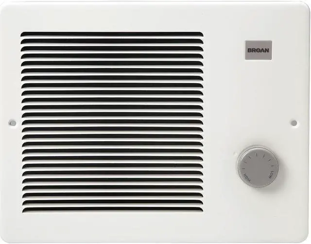 Alt view image 2 of 10 - Broan-NuTone - 174 - Broan Nu-Tone 174 Comfort-Flo Wall Heater; 2560/5120 BTU, 750/1500 Watt, Off White Baked Enamel