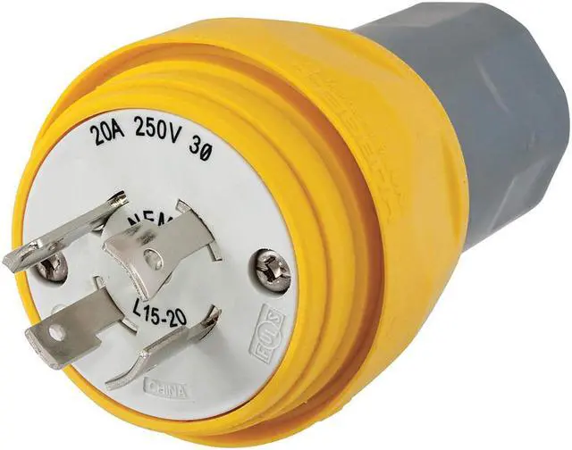 Alt view image 2 of 3 - HUBBELL WIRING DEVICE-KELLEMS HBL26W75 Watertight Locking Plug, L15-20P, 20 A,