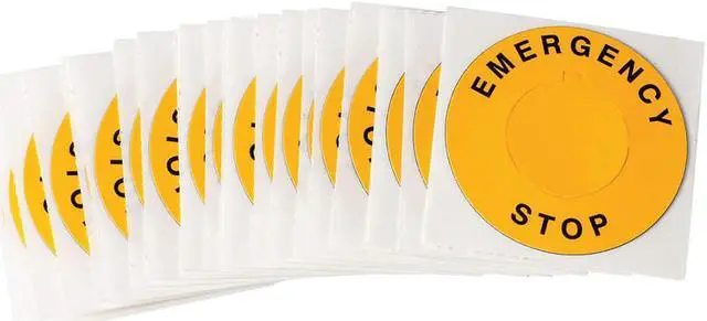 Main image of BRADY THTEP-196-593YL 2.360" x 2-23/64", Legend Plate Label, Emergency Stop