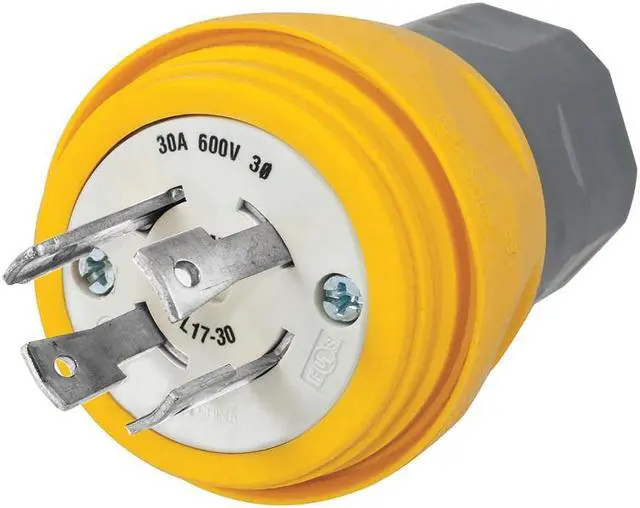 Alt view image 2 of 4 - HUBBELL WIRING DEVICE-KELLEMS HBL28W77 Watertight Locking Plug, L17-30P, 30 A,