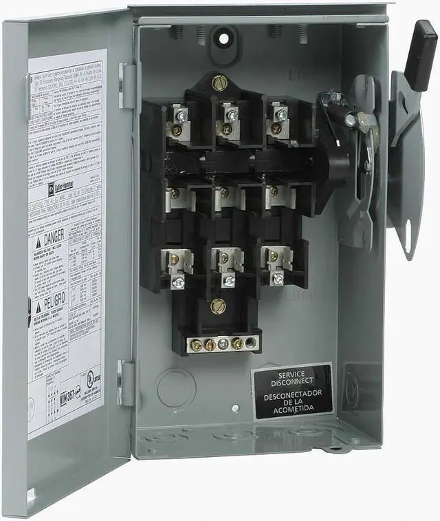 Alt view image 2 of 4 - Eaton Safety Switch,240VAC,3PST,60 Amps AC HAWA DG322URB