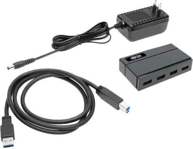 Alt view image 3 of 8 - Tripp Lite 4-Port USB 3.0 SuperSpeed Hub for Data and USB Charging - USB-A, BC 1.2, 2.4A