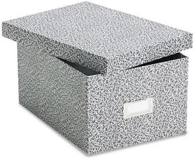 Main image of Oxford Reinforced Board Card File Lift-Off Cover Holds 1 200 5 x 8 Cards Black