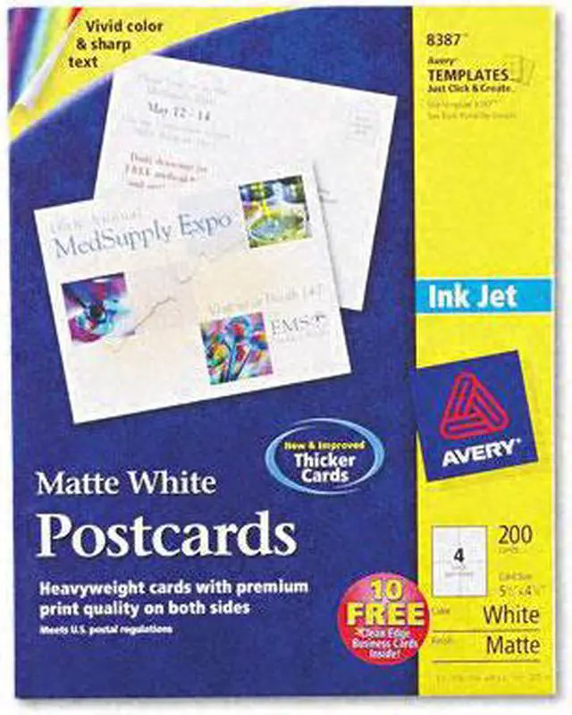 Main image of Avery Postcard,Inkjt,50sh/200cd 8387