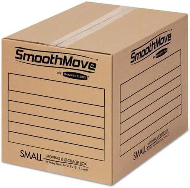 Alt view image 18 of 19 - Fellowes 7713801 Bankers Box SmoothMove Basic Moving Boxes, Small Size, Kraft, Blue, 12"H x 12"W x 16"D - 1 Pack (25 Boxes)