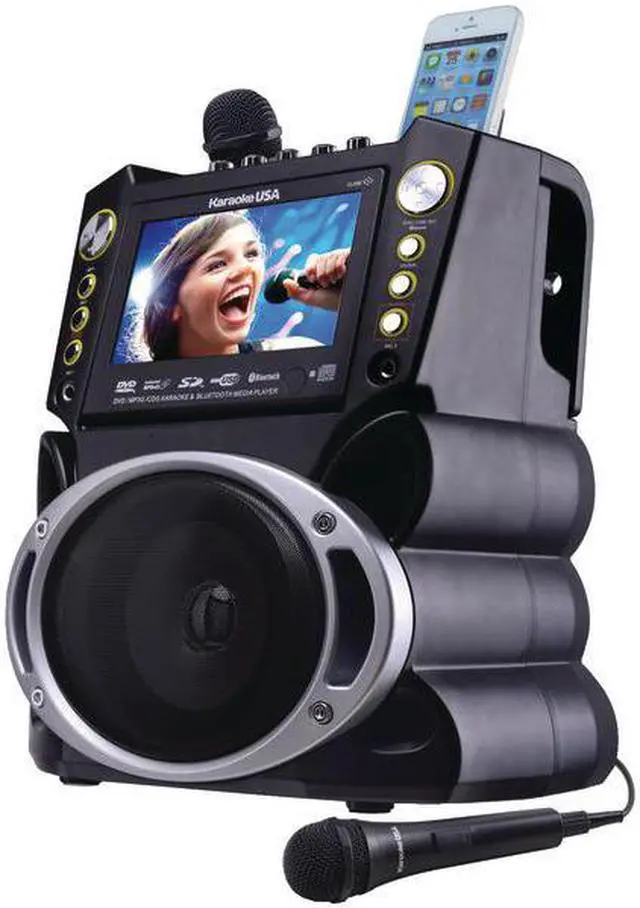 Alt view image 3 of 6 - Karaoke USA 7 in. DVD & Bluetooth Karaoke Machine ( GF844)