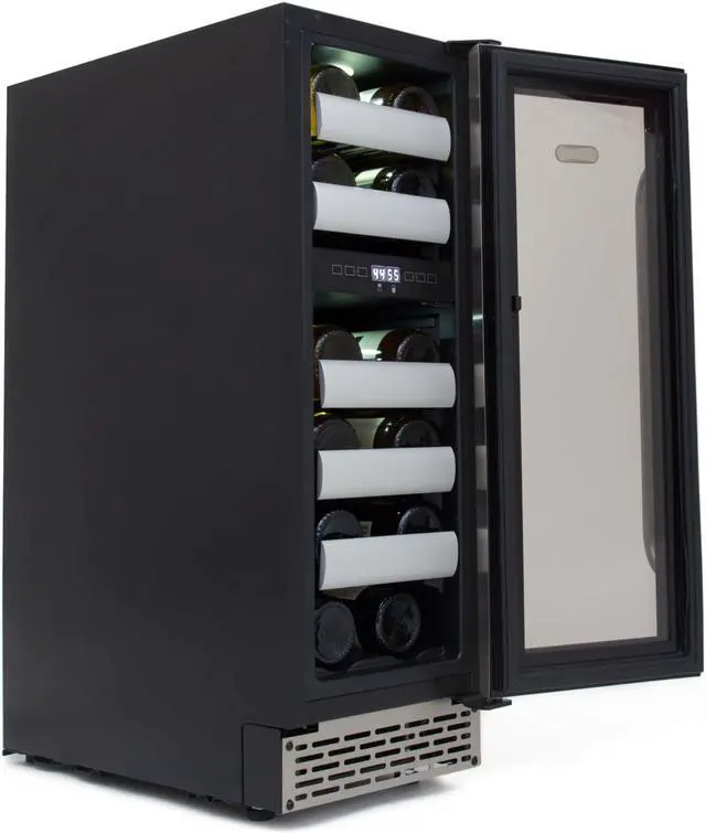 Alt view image 3 of 20 - Whynter BWR-171DS Elite 17 Bottle Seamless Stainless Steel Door Dual Zone Built-in Wine Refrigerator