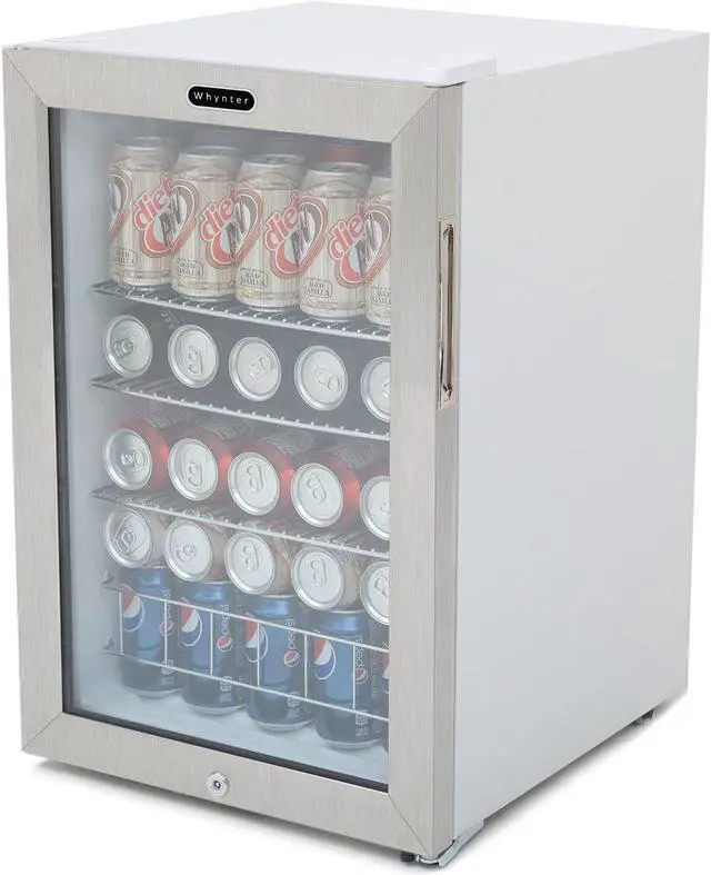 Alt view image 8 of 20 - Whynter BR-091WS Beverage Refrigerator With Lock - Stainless Steel 90 Can Capacity