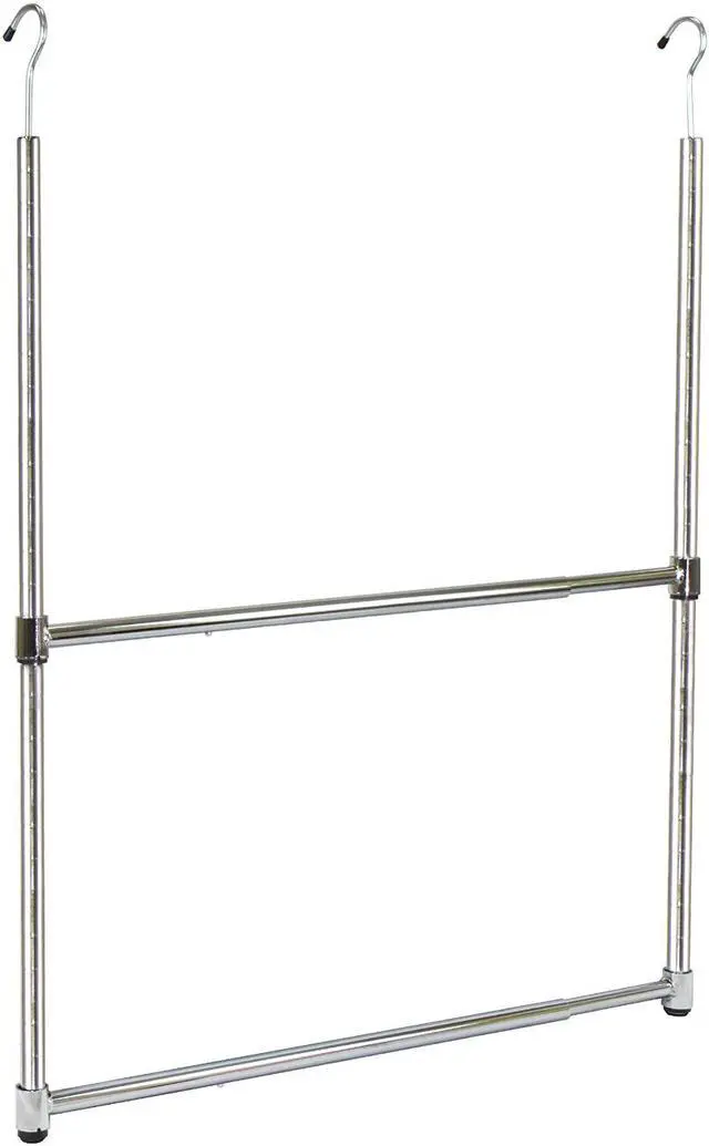 Main image of Oceanstar 2-Tier Portable Adjustable Closet Hanger Rod, Chrome