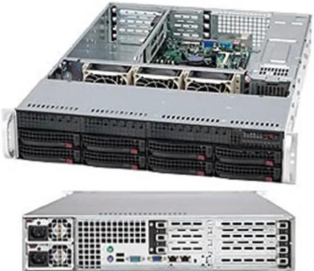 Main image of SUPERMICRO CSE-825TQ-R720UB Black 2U Rackmount Server Case 720W Redundant