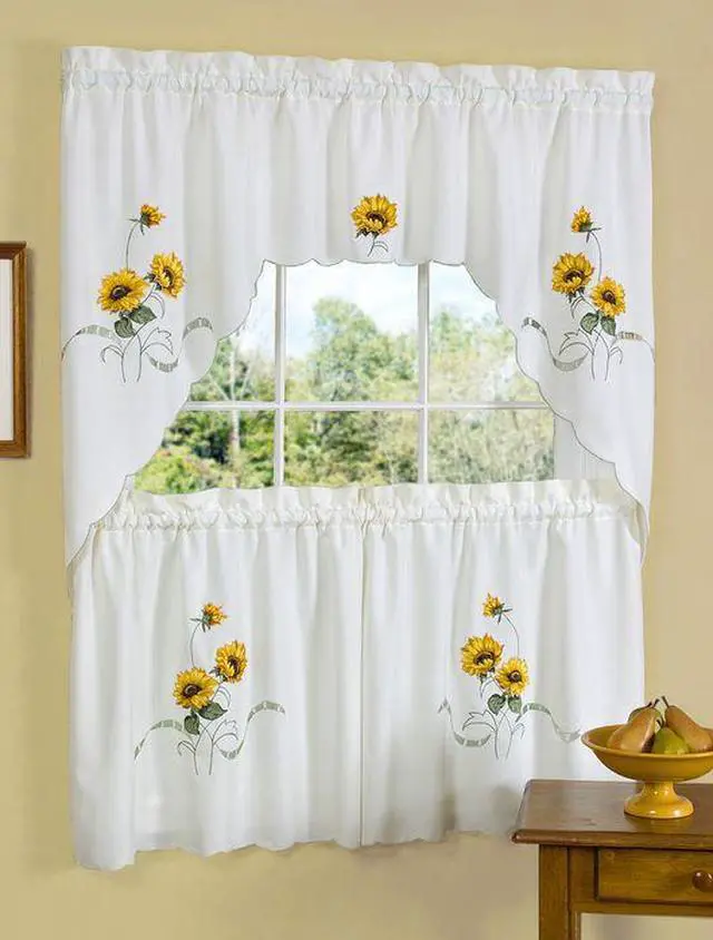 Main image of Achim SSTS36YL12 Sunshine 58 x 36 Tier Pair/ 58 x 36 Swag - Yellow