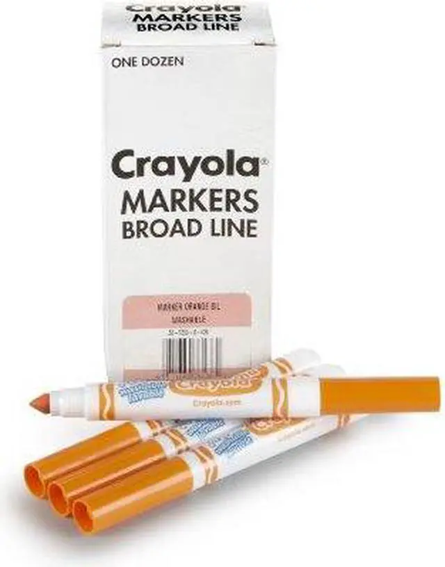 Main image of Crayola Bulk Ultra-Clean Washable Markers, Conical Tip-Orange 58-7800-036