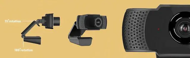 Alt view image 3 of 4 - Full HD 1080P Webcam with Stereo Microphone - 30FPS USB Web Camera for Desktop/Laptop Video Calls, Zoom Meetings & Live Streaming