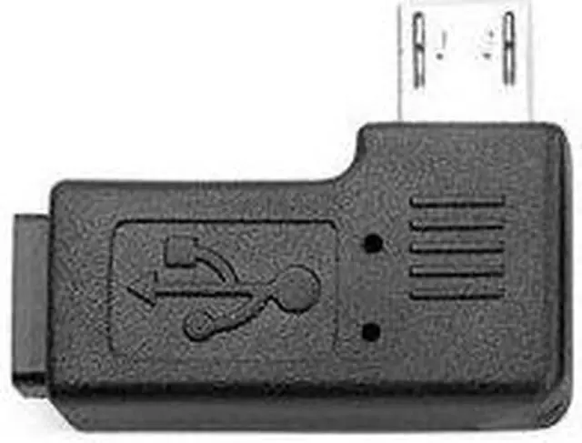 Alt view image 2 of 4 - Micro USB to Mini USB 2.0 Extension Adapter, Male to Female, 9mm Long Connector Left Angle 90-Degree 5-Pin