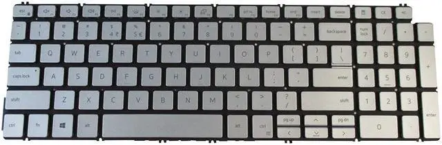 Main image of Silver Non-Backlit Keyboard for Dell Inspiron 5501 5502 5508 5509 5584 5590 5591 5593 5594 5598 7590 7591 7791 Laptops