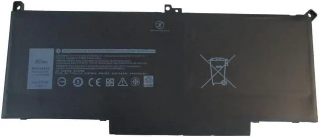 Main image of Battery for Dell Latitude 7280 7290 7380 7390 7480 7490 Laptops 7.6V 60Wh 4 Cell - Replaces F3YGT 2X39G DM3WC KG7VF V4940 MYJ96