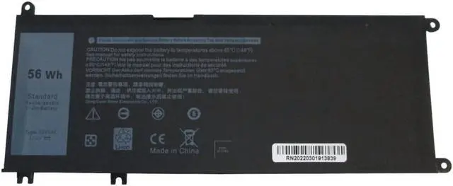 Main image of 15.2V 56Wh Battery for Dell Inspiron 7577 7586 7773 7778 7779 7786 Latitude 3380 3400 3480 3490 3500 3580 3590 Vostro 7570 7580 Laptops - Replaces 33YDH 99NF2 PVHT1 W7NKD 7FHHV
