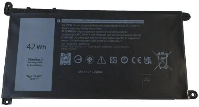 Main image of Laptop Battery for Dell Chromebook 3100 3180 3181 5190 11.4V 42Wh 51KD7 FY8XM Y07HK YWD3C