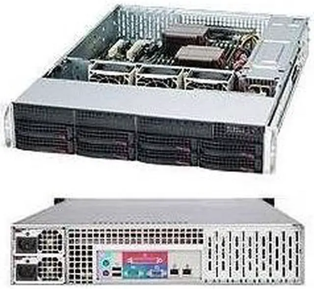 Alt view image 2 of 2 - SUPERMICRO CSE-825TQC-R1K03LPB 2U Rackmount 2U General Purpose Server Chassis with 8 x 3.5” bays Redundant 1000W Titanium Level (96%+ ) efficiency power supplies w/ PMBus 1.2 and I2C