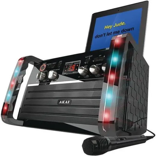 Alt view image 2 of 8 - AKAI KS-213 CDG Portable Karaoke System with iPad Cradle & Line Input
