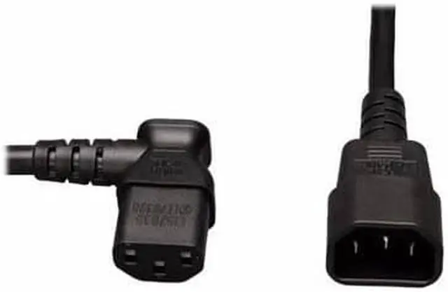 Main image of Tripp Lite Standard Computer Power Extension Cord 10a 18awg C14 To Left Angle C13 - Power Cable (100-250 Vac) - 2 Ft - P004-002-13LA