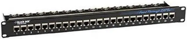 Main image of BLACK BOX JPM804A-R2 PTCH PNL CAT5E FD-THR 1U SHIELDED 24PT