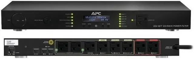 Alt view image 4 of 7 - APC G50NETB-20A2 9-Outlet 20-Amp Rack-Mountable Power Filter