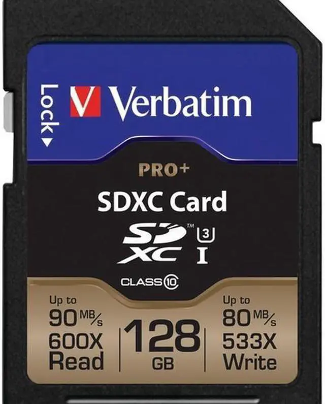Alt view image 7 of 20 - Verbatim Memory Card SDXC 90MB/s Read Speed 256GB BK/GD 99141