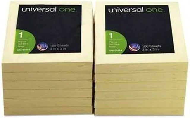 Main image of Universal Deluxe Fan-Folded Self-Stick Yellow Pop-Up Note Pads - UNV35664