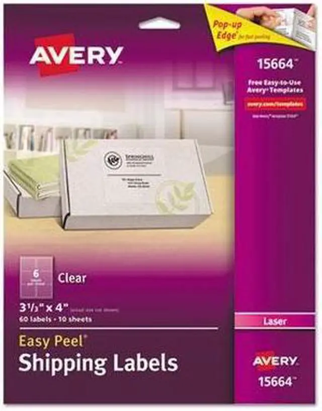 Alt view image 3 of 13 - Easy Peel Mailing Labels For Laser Printers, 3-1/2 X 4, Clear, 60/Pack