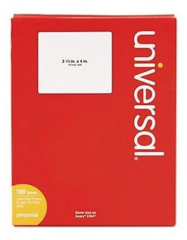 Alt view image 2 of 2 - Laser Printer Permanent Labels, 3-1/3 x 4, White, 600/Box - UNV80108