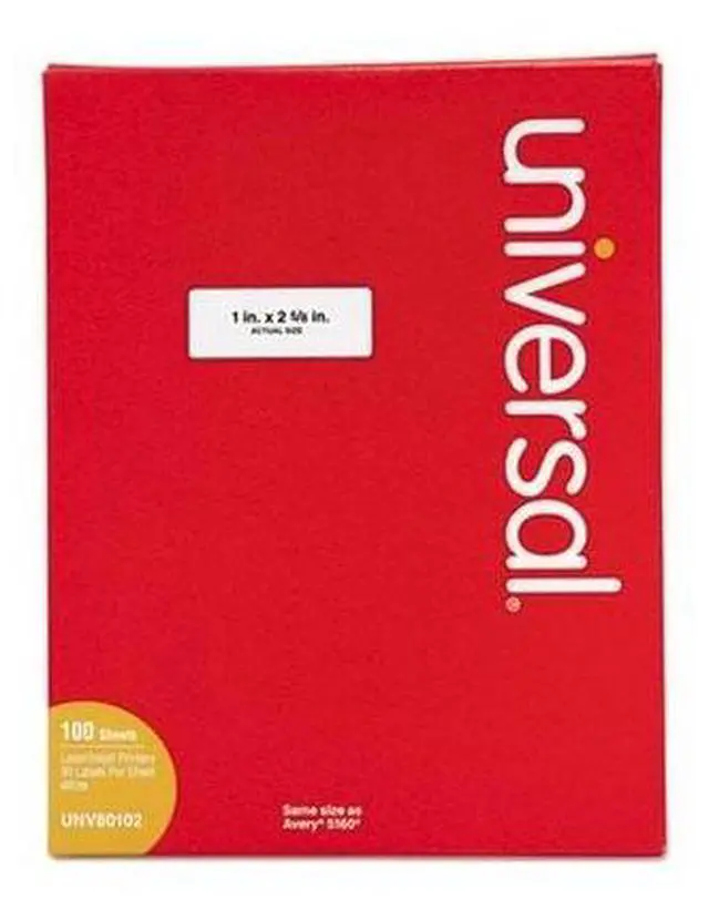 Alt view image 2 of 2 - Laser Printer Permanent Labels, 1 x 2-5/8, White, 3000/Box - UNV80102