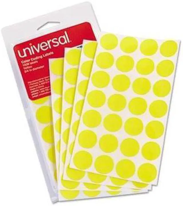 Alt view image 2 of 2 - Permanent Self-Adhesive Color-Coding Labels, 3/4in dia, Yellow, 1008/Pack - UNV40114