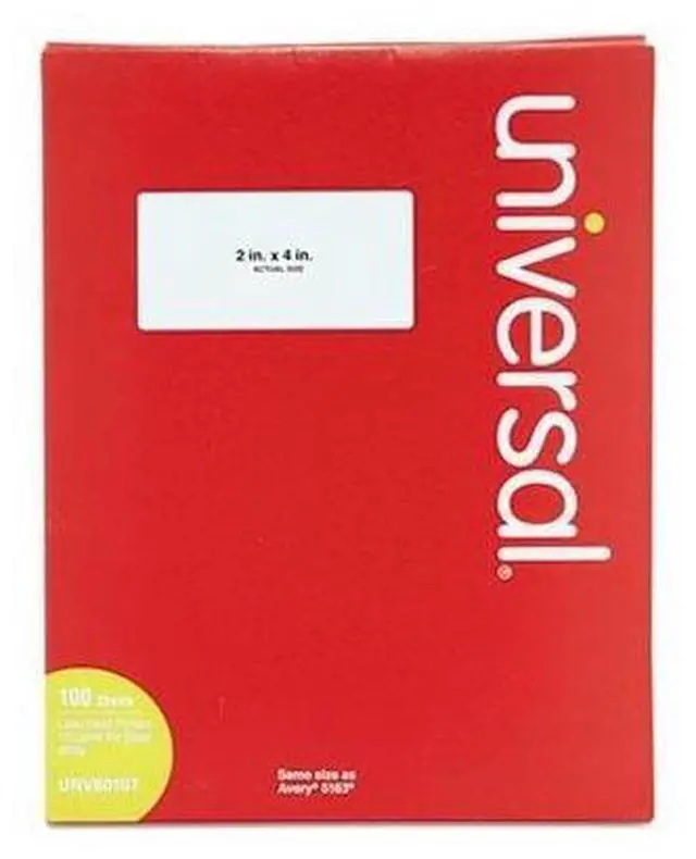 Alt view image 2 of 2 - Laser Printer Permanent Labels, 2 x 4, White, 1000/Box - UNV80107