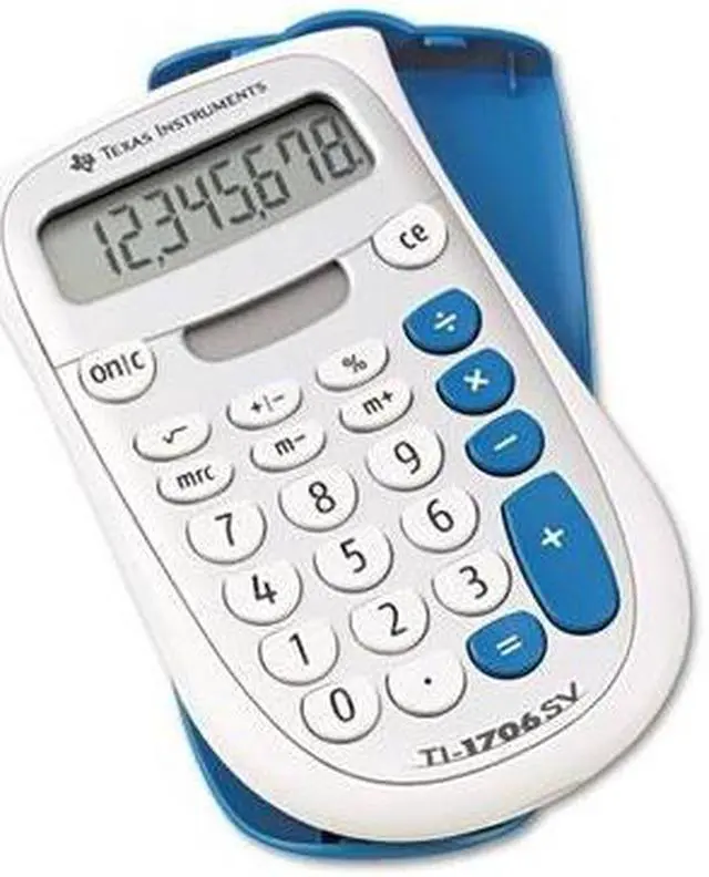 Alt view image 2 of 2 - TEXAS INSTRUMENTS TEXTI1706SV Handheld Pocket Calculator, LCD, 8 Digit