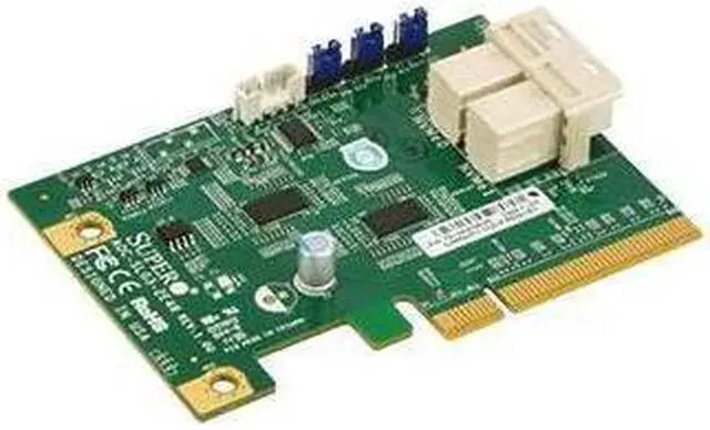 Alt view image 2 of 6 - Supermicro AOC-SLG3-2E4R NVMe AOC card, Standard LP, 2 internal NVMe ports, x4 per port, Gen-3