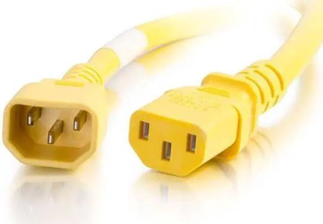 Main image of C2G 17508 18 AWG Power Cord - C14 to C13, Yellow (6 Feet, 1.82 Meters)