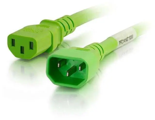 Main image of C2G 17555 14 AWG Power Cord - C14 to C13, Green (6 Feet, 1.82 Meters)