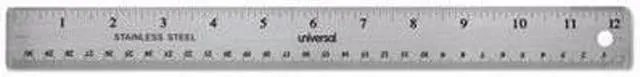 Main image of Stainless Steel Ruler w/Cork Back and Hanging Hole, 12", Silver