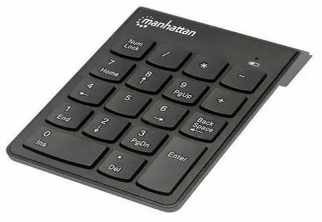 Main image of NUMERIC WIRELESS USB KEYPAD, WITH USB MICRO RECEVIER, 18 FULL-SIZE KEYS, BLACK .
