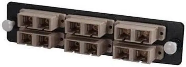 Alt view image 13 of 14 - C2G Q-Series 12-Strand, SC Duplex, PB Insert, MM, Beige SC Adapter panel