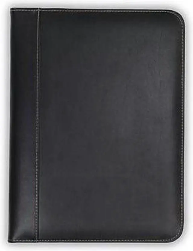 Alt view image 2 of 2 - Samsill 71710 Contrast Stitch Leather Padfolio, 8 1/2 X 11, Leather, Black