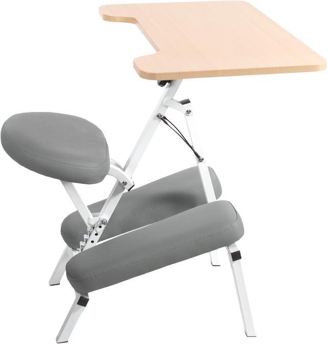 vivo Ergonomic Wooden Kneeling Chair, Adjustable Stool for Home and Office