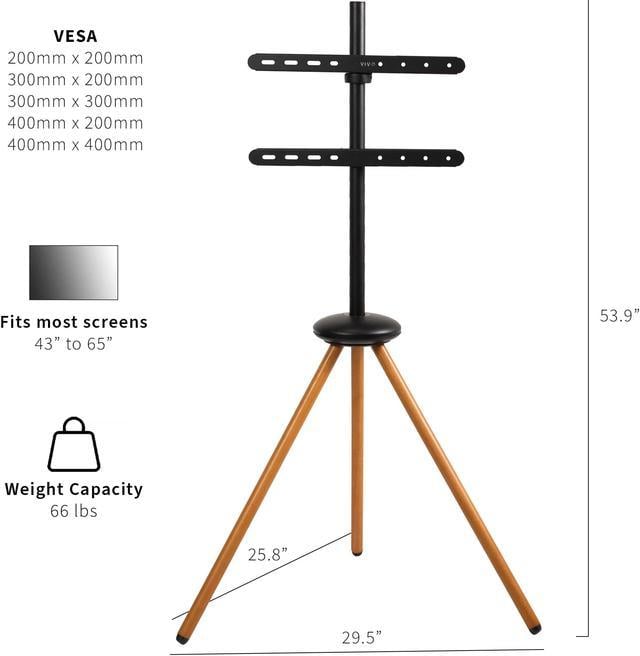 VIVO Foldable Easel 43 to 65 inch Screen Studio TV Floor Stand, Collapsible  Base 