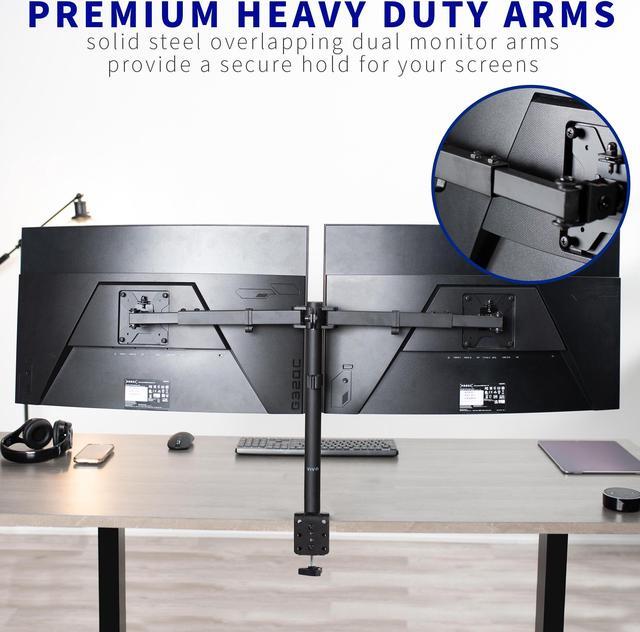 Alt view image 7 of 15 - VIVO Telescoping Dual Ultrawide 27" to 38" Monitor Heavy Duty Desk Mount Stand