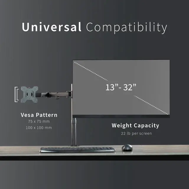 Alt view image 15 of 15 - VIVO Black Dual Monitor Desk Mount Adjustable Stand, Fits Screens up to 32"