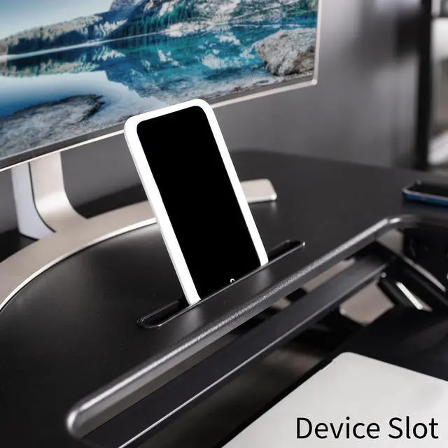 Alt view image 7 of 14 - VIVO Black Height Adjustable Stand up Desk Converter | 36" Sit to Stand Tabletop Monitor Riser (DESK-V000V)